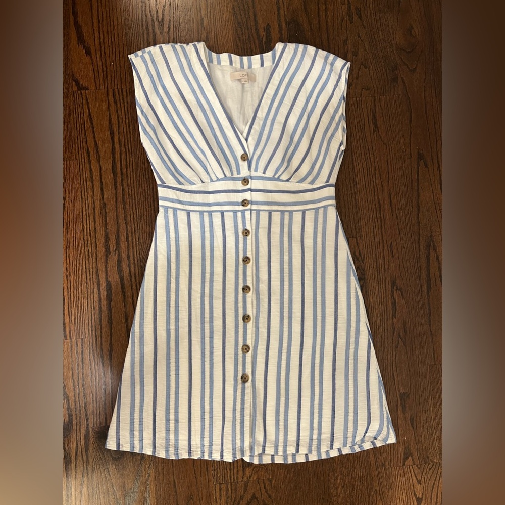 Striped blue and white Loft dress